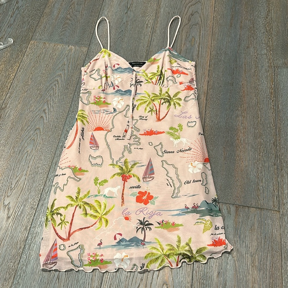Pink Urban Outfitters "tropical" dress